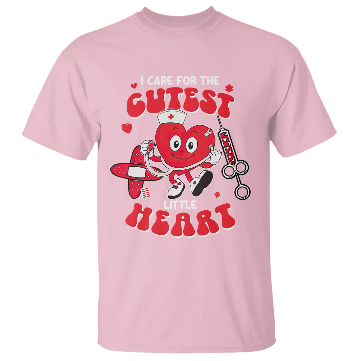 Valentine's Day T Shirt I Care For Cutest Little Hearts Nurse Life - Wonder Print Shop