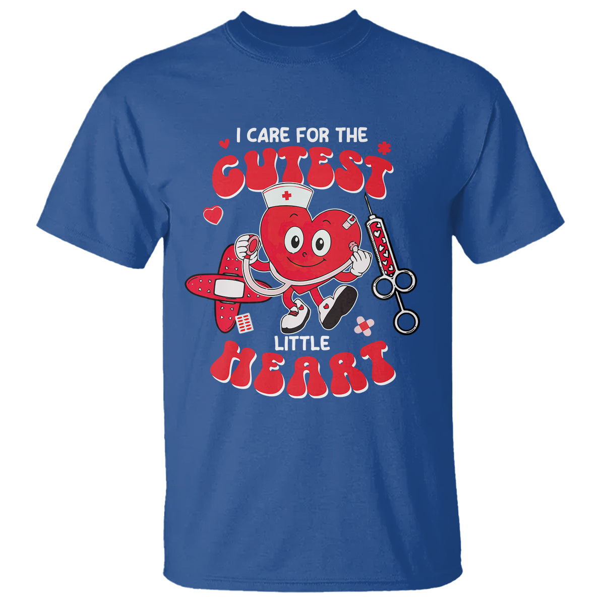 Valentine's Day T Shirt I Care For Cutest Little Hearts Nurse Life - Wonder Print Shop