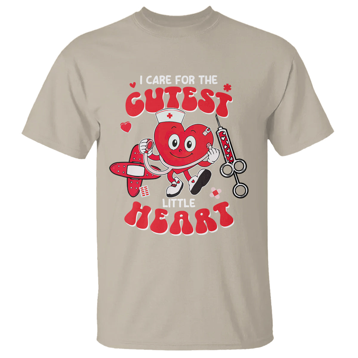 Valentine's Day T Shirt I Care For Cutest Little Hearts Nurse Life - Wonder Print Shop