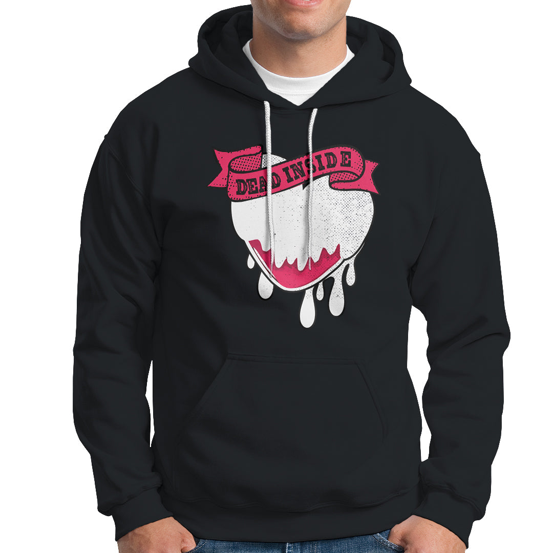 Valentine's Day Hoodie Dead Inside Melting Heart Goth - Wonder Print Shop