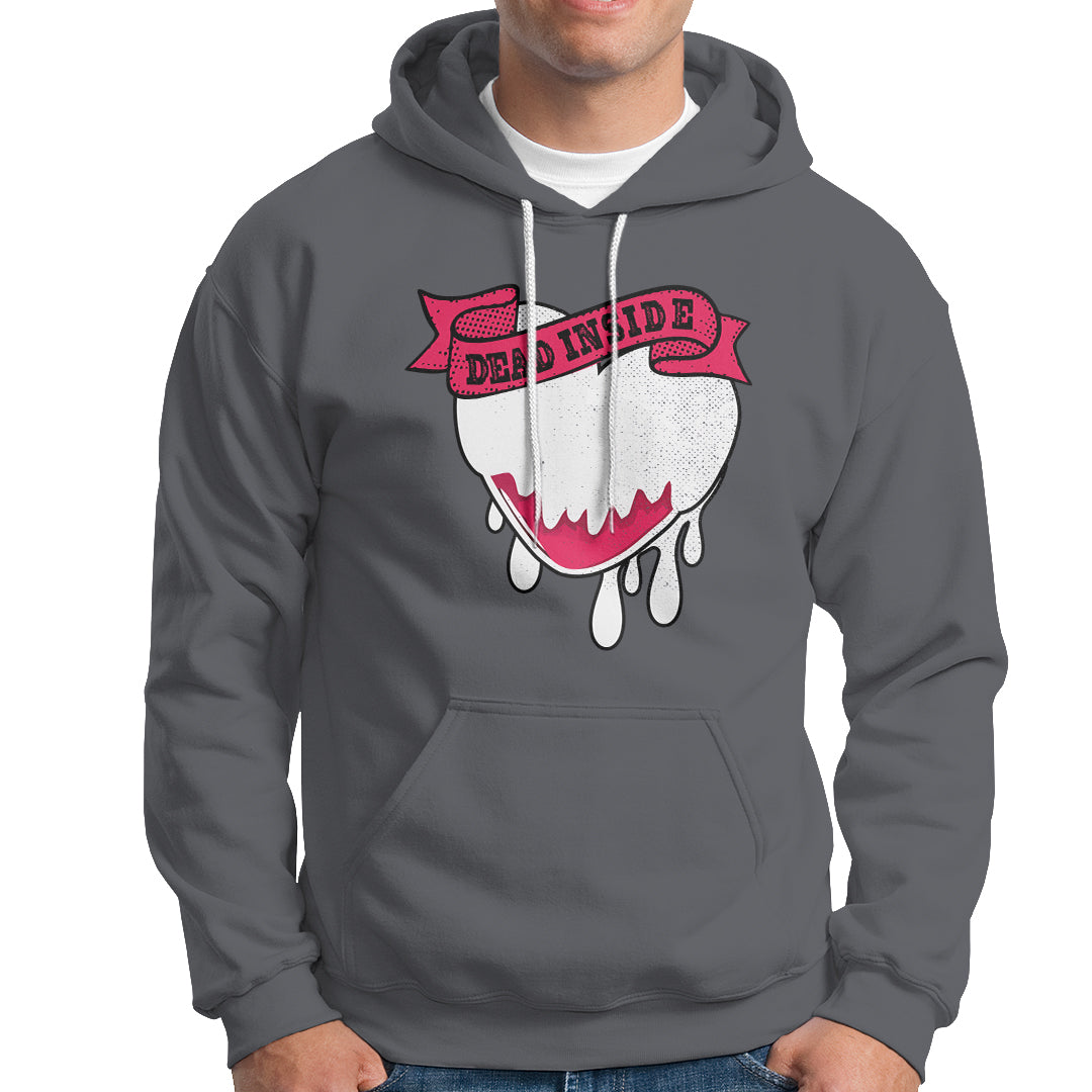 Valentine's Day Hoodie Dead Inside Melting Heart Goth - Wonder Print Shop