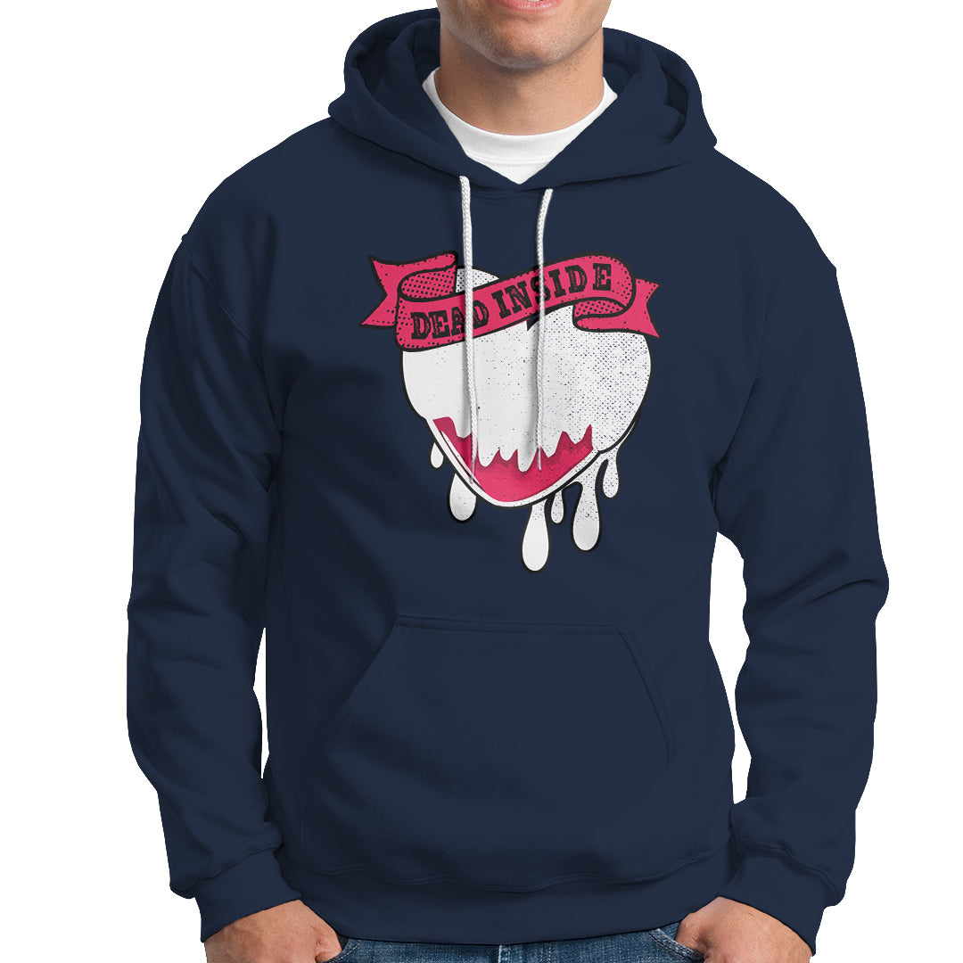 Valentine's Day Hoodie Dead Inside Melting Heart Goth - Wonder Print Shop