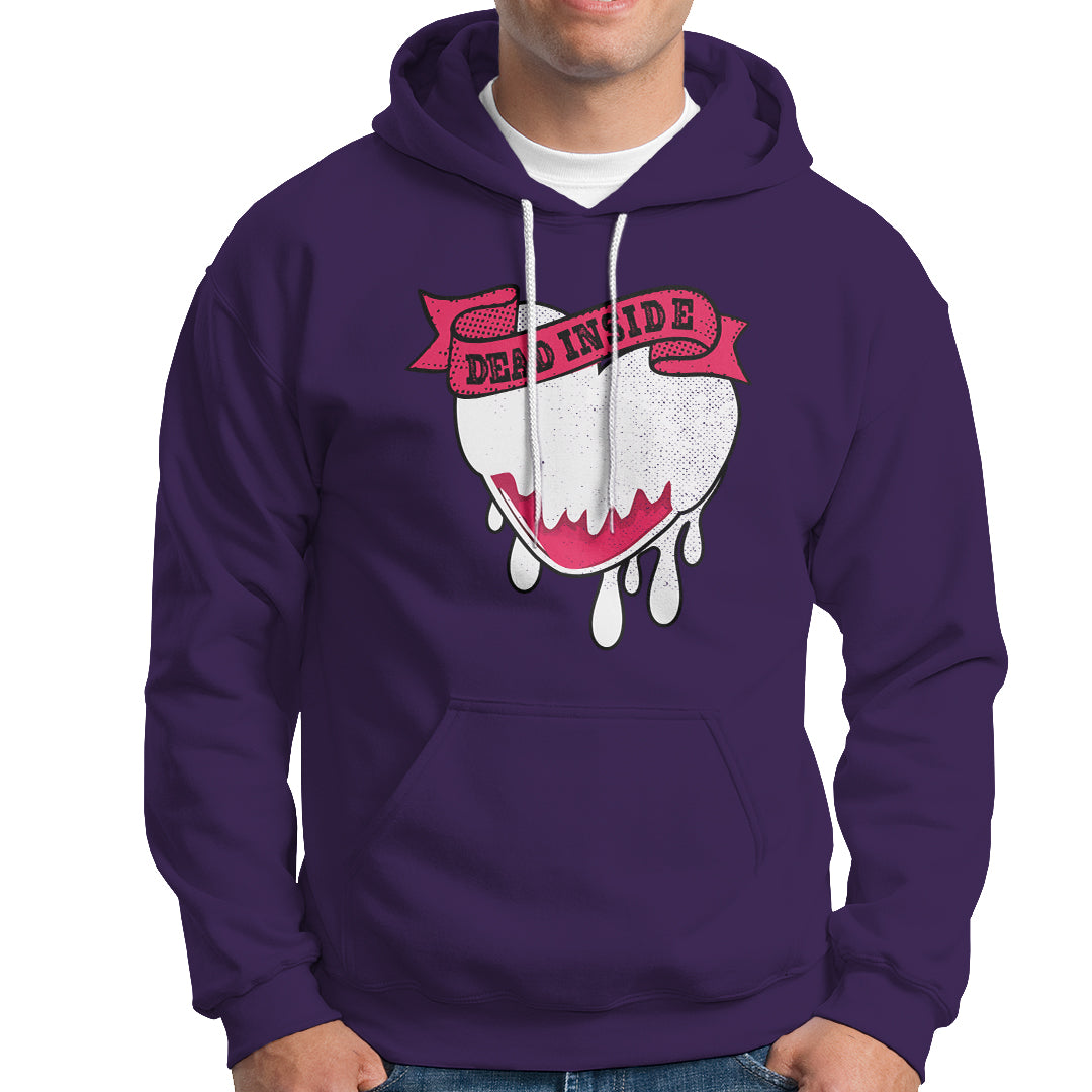 Valentine's Day Hoodie Dead Inside Melting Heart Goth - Wonder Print Shop