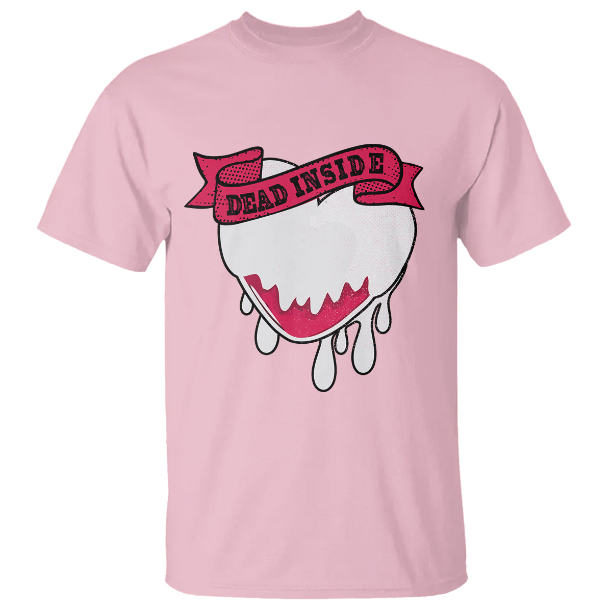 Valentine's Day T Shirt Dead Inside Melting Heart Goth - Wonder Print Shop