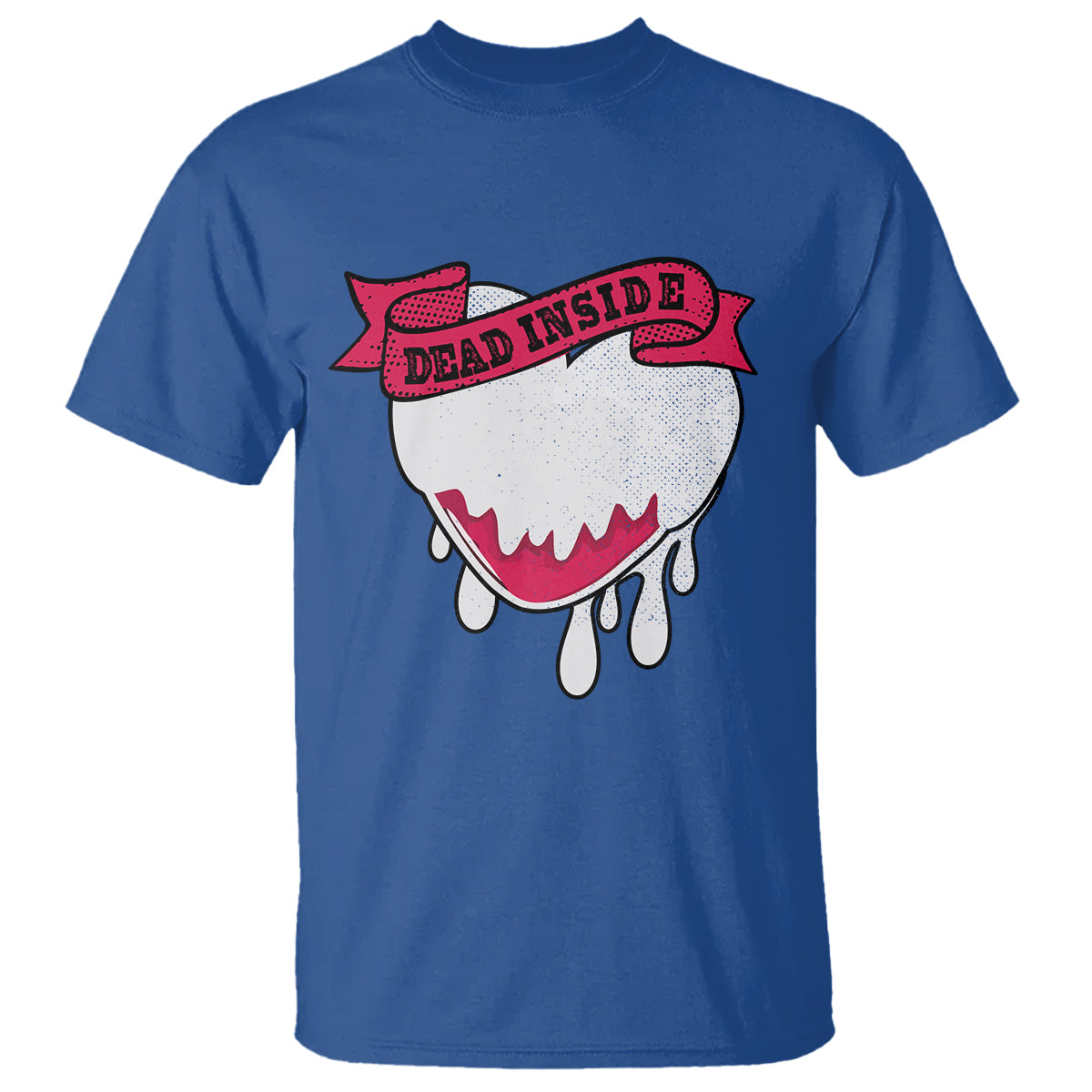Valentine's Day T Shirt Dead Inside Melting Heart Goth - Wonder Print Shop