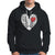 Valentine's Day Hoodie Gothic Valentine Skeleton With Barbed Wire Heart - Wonder Print Shop