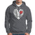 Valentine's Day Hoodie Gothic Valentine Skeleton With Barbed Wire Heart - Wonder Print Shop