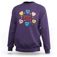 You Are Loved Worthy Enough Candy Heart Valentine's Day Sweatshirt - Wonder Print Shop
