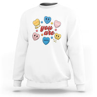 You Are Loved Worthy Enough Candy Heart Valentine's Day Sweatshirt - Wonder Print Shop
