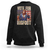 Vote For Bigfoot President Election Funny Sasquatch USA Flag Sweatshirt - Wonder Print Shop