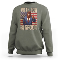 Vote For Bigfoot President Election Funny Sasquatch USA Flag Sweatshirt - Wonder Print Shop