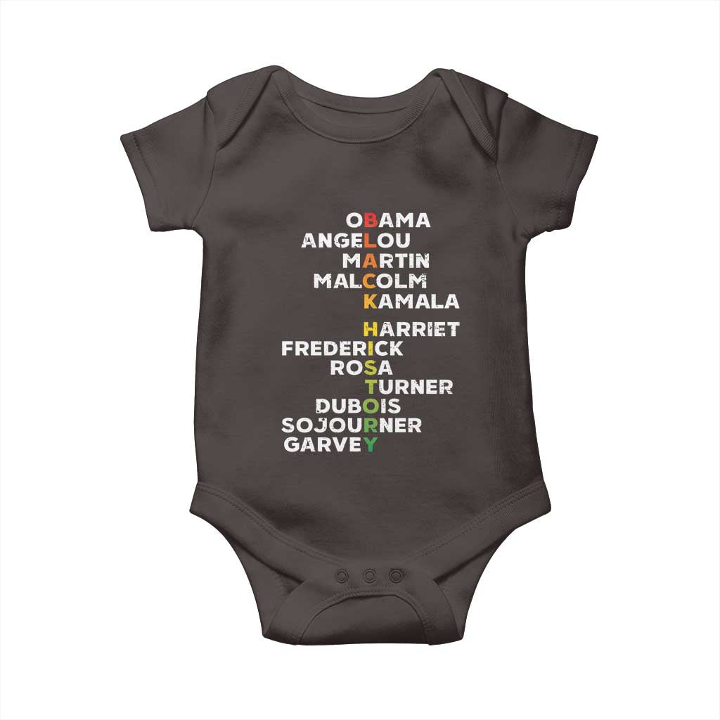 Black History Leaders Baby Onesie Obama Martin Malcolm Harriet