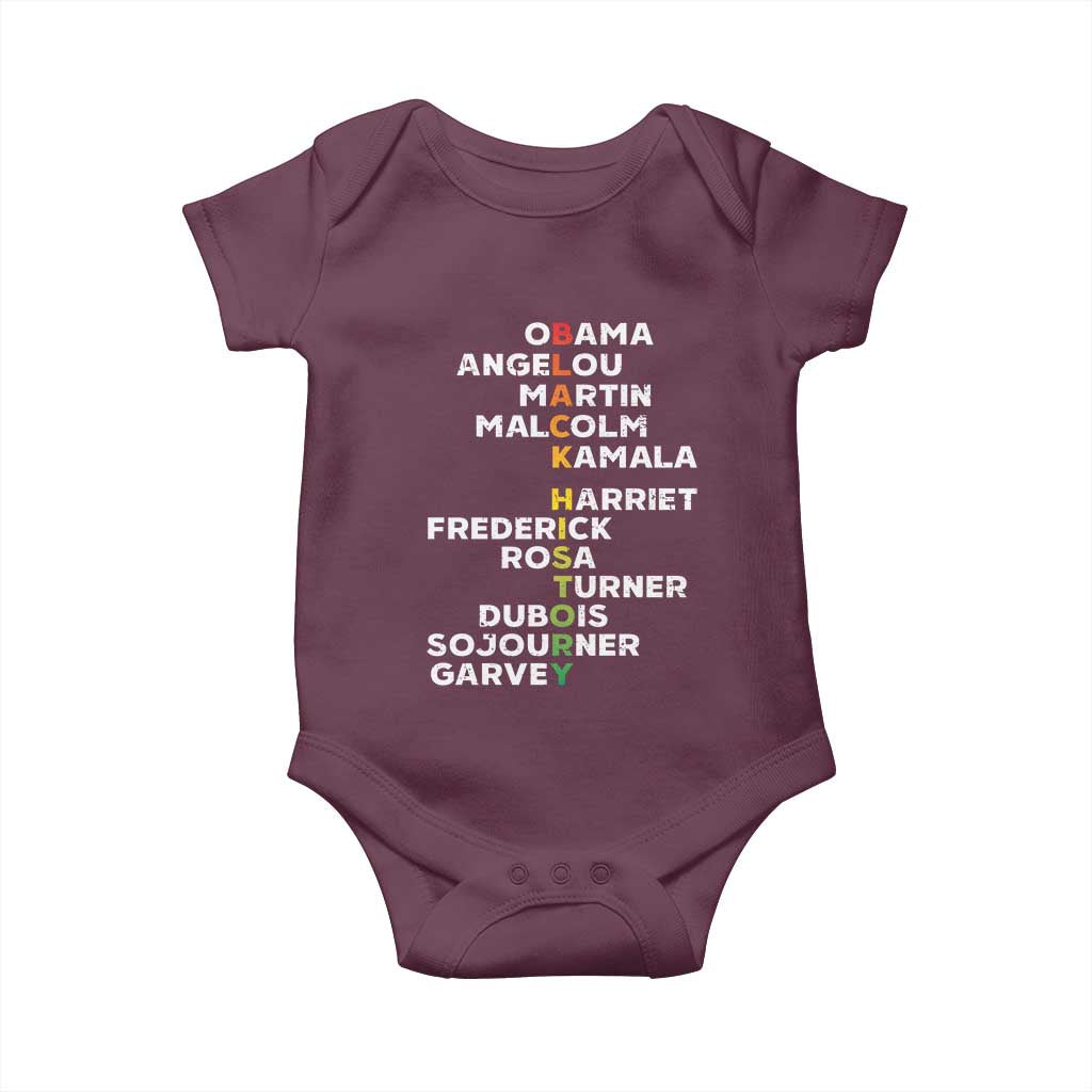 Black History Leaders Baby Onesie Obama Martin Malcolm Harriet