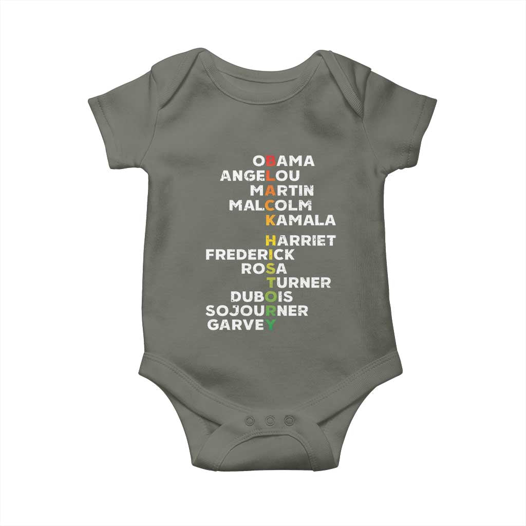 Black History Leaders Baby Onesie Obama Martin Malcolm Harriet