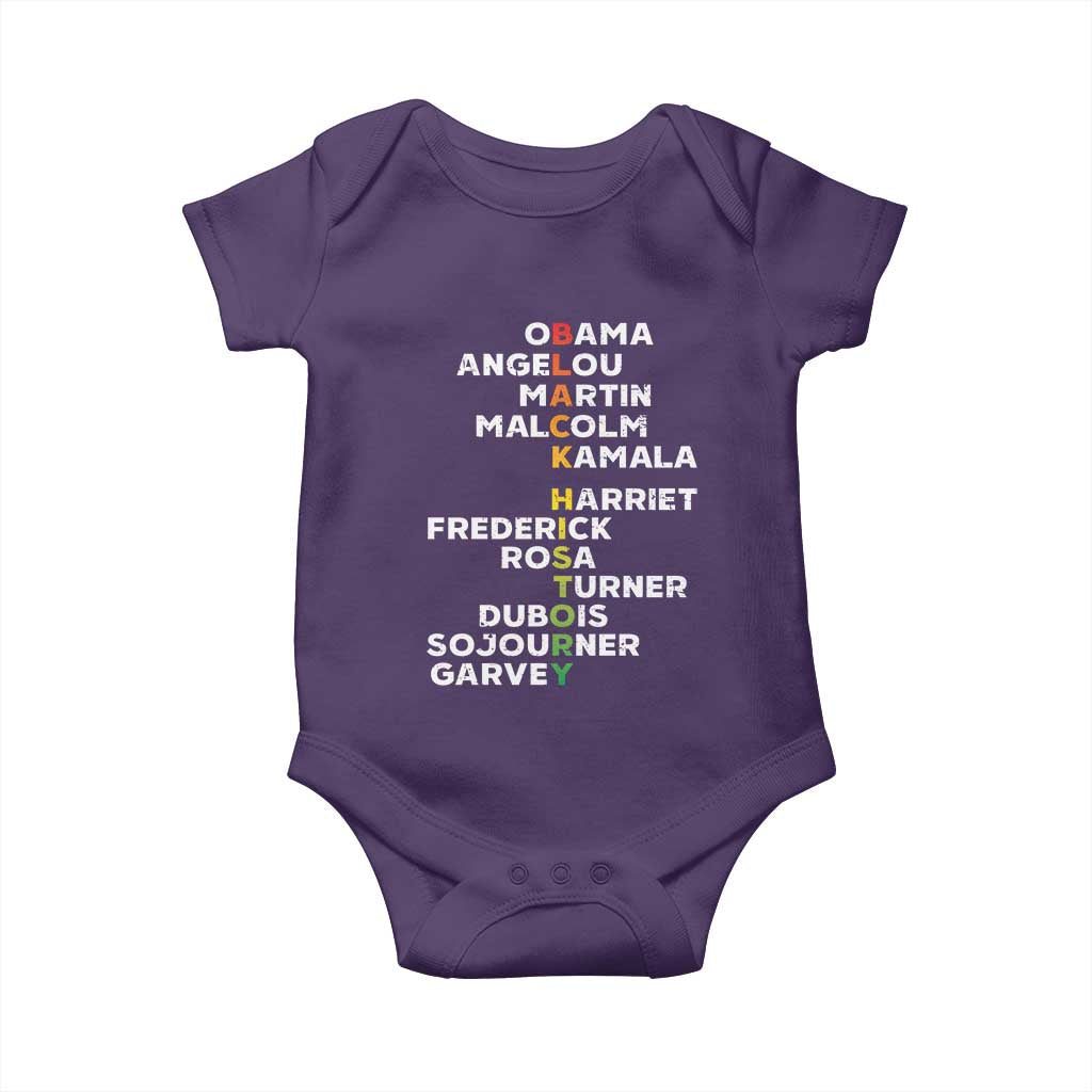 Black History Leaders Baby Onesie Obama Martin Malcolm Harriet