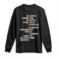 Black History Leaders Long Sleeve Shirt Obama Martin Malcolm Harriet