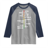 Black History Leaders Raglan Shirt Obama Martin Malcolm Harriet
