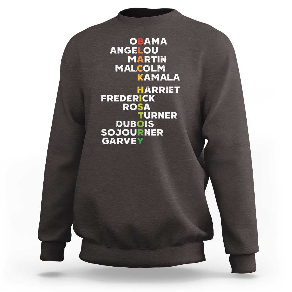 Black History Leaders Sweatshirt Obama Martin Malcolm Harriet