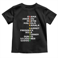 Black History Leaders Toddler T Shirt Obama Martin Malcolm Harriet