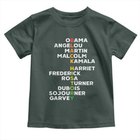 Black History Leaders Toddler T Shirt Obama Martin Malcolm Harriet