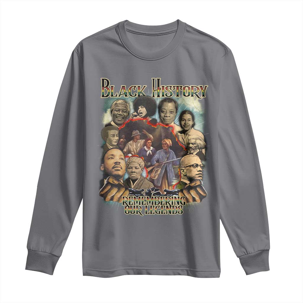 Black History Long Sleeve Shirt Remembering Our Legends Martin Malcolm Harriet Rosa Frederick