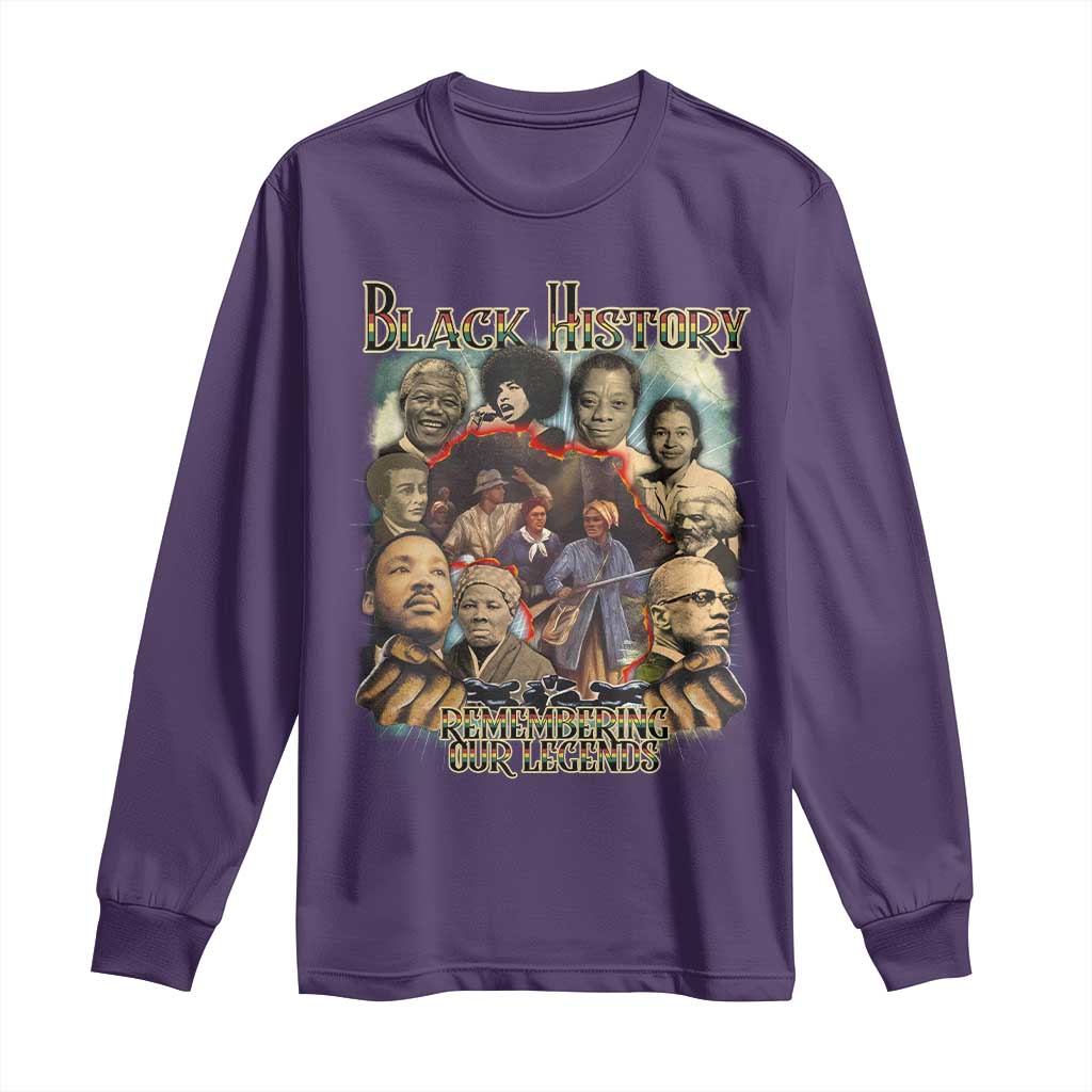 Black History Long Sleeve Shirt Remembering Our Legends Martin Malcolm Harriet Rosa Frederick