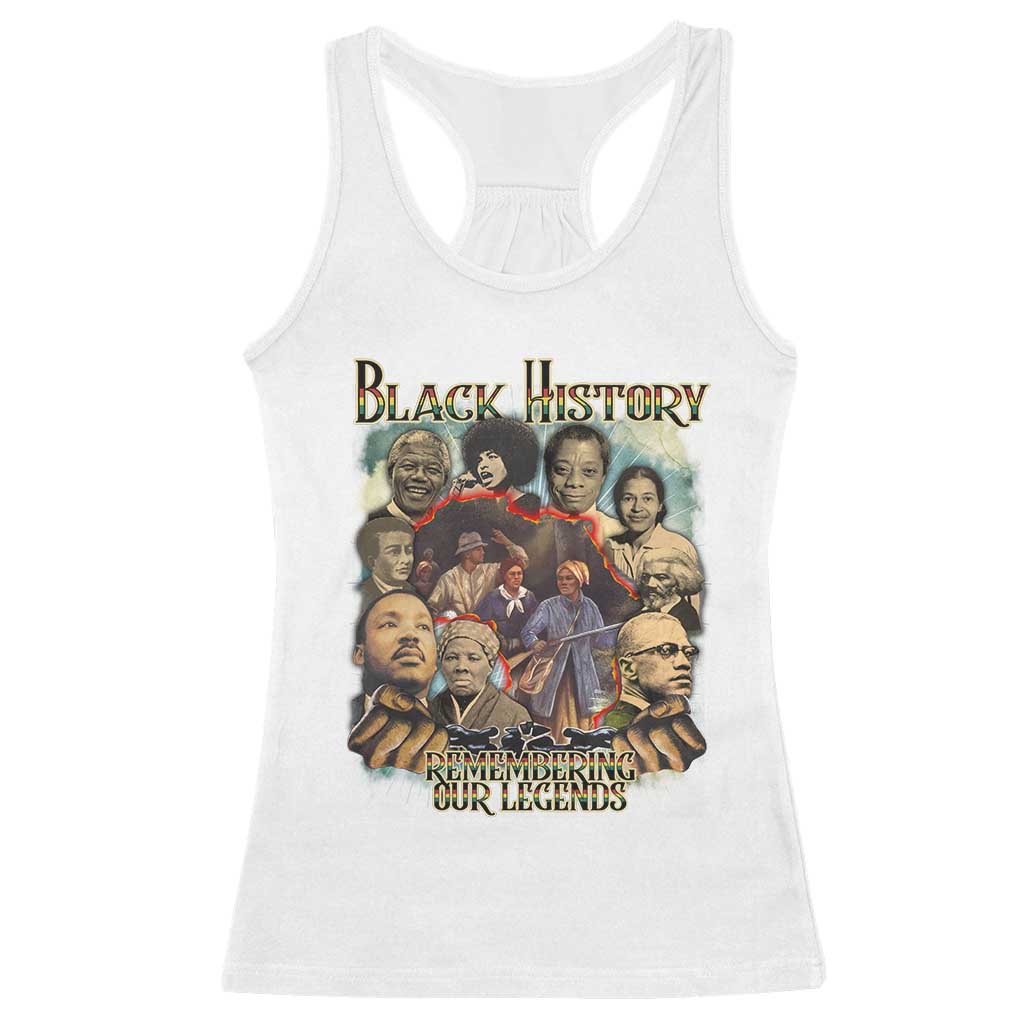 Black History Racerback Tank Top Remembering Our Legends Martin Malcolm Harriet Rosa Frederick
