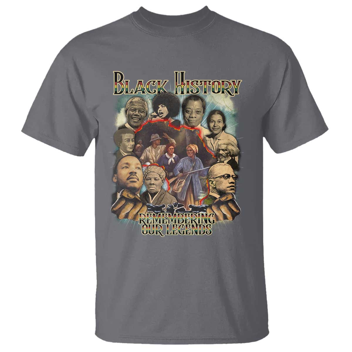 Black History T Shirt Remembering Our Legends Martin Malcolm Harriet Rosa Frederick