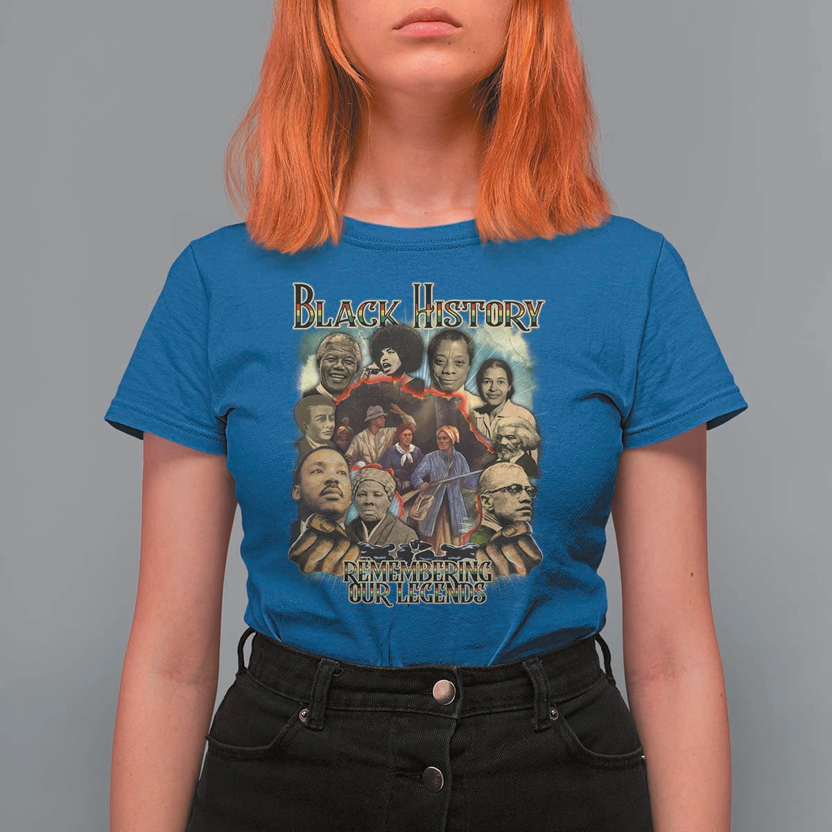 Black History T Shirt For Women Remembering Our Legends Martin Malcolm Harriet Rosa Frederick