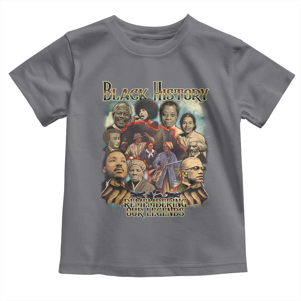 Black History Toddler T Shirt Remembering Our Legends Martin Malcolm Harriet Rosa Frederick