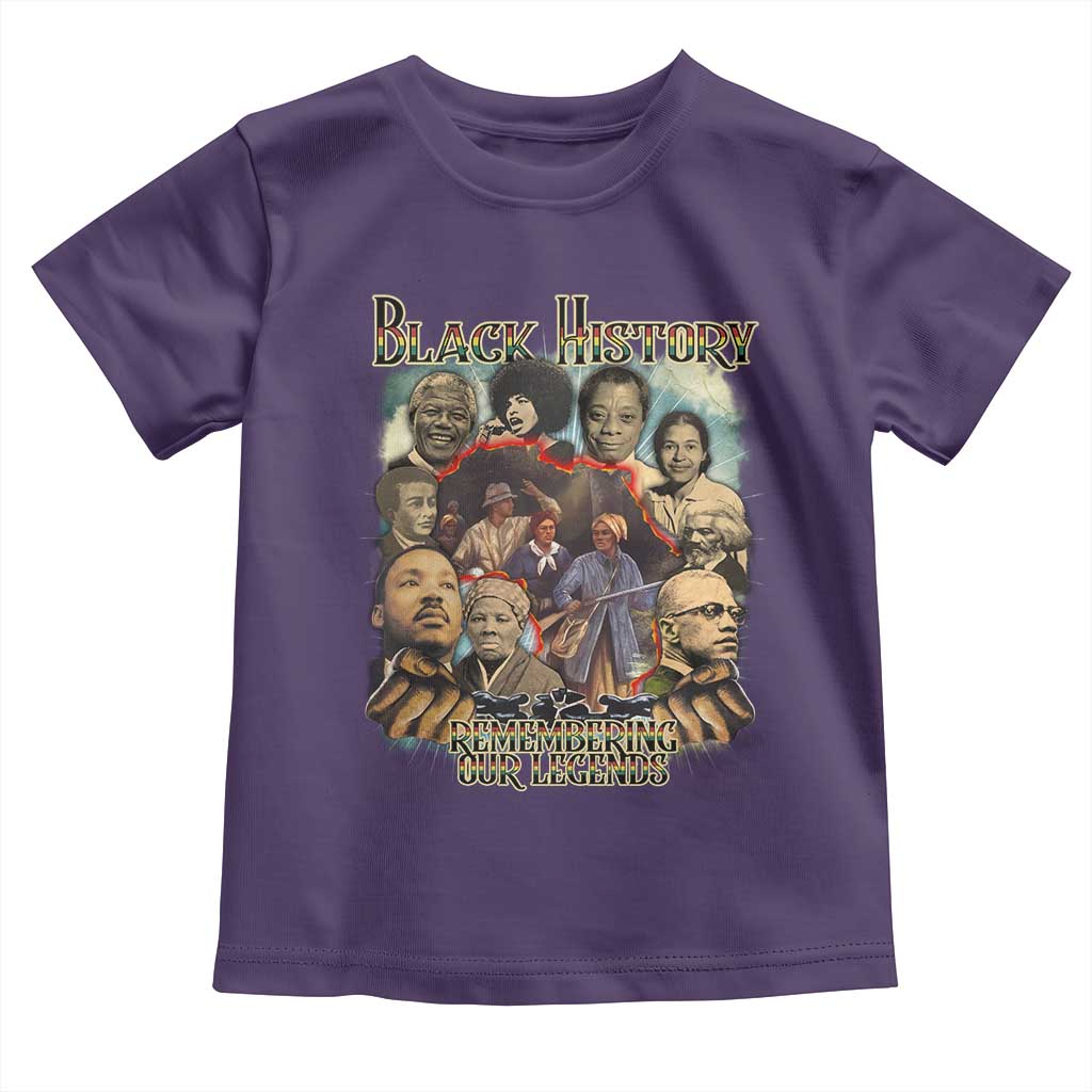 Black History Toddler T Shirt Remembering Our Legends Martin Malcolm Harriet Rosa Frederick