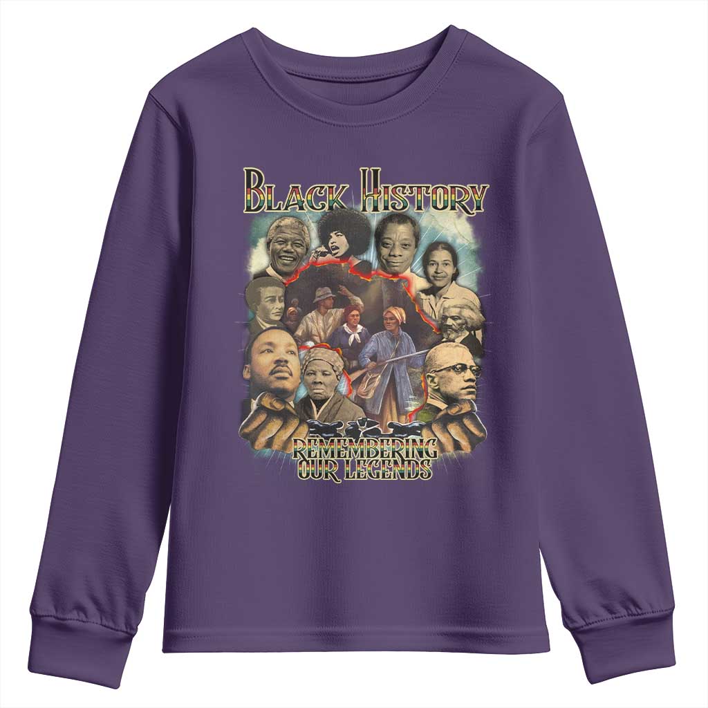 Black History Youth Sweatshirt Remembering Our Legends Martin Malcolm Harriet Rosa Frederick