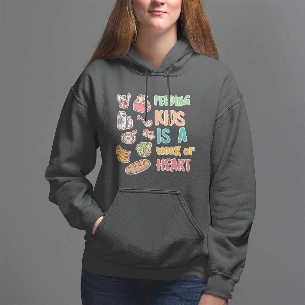 Lunch Lady Hoodie Feeding Kids Is A Work of Heart - Wonder Print Shop