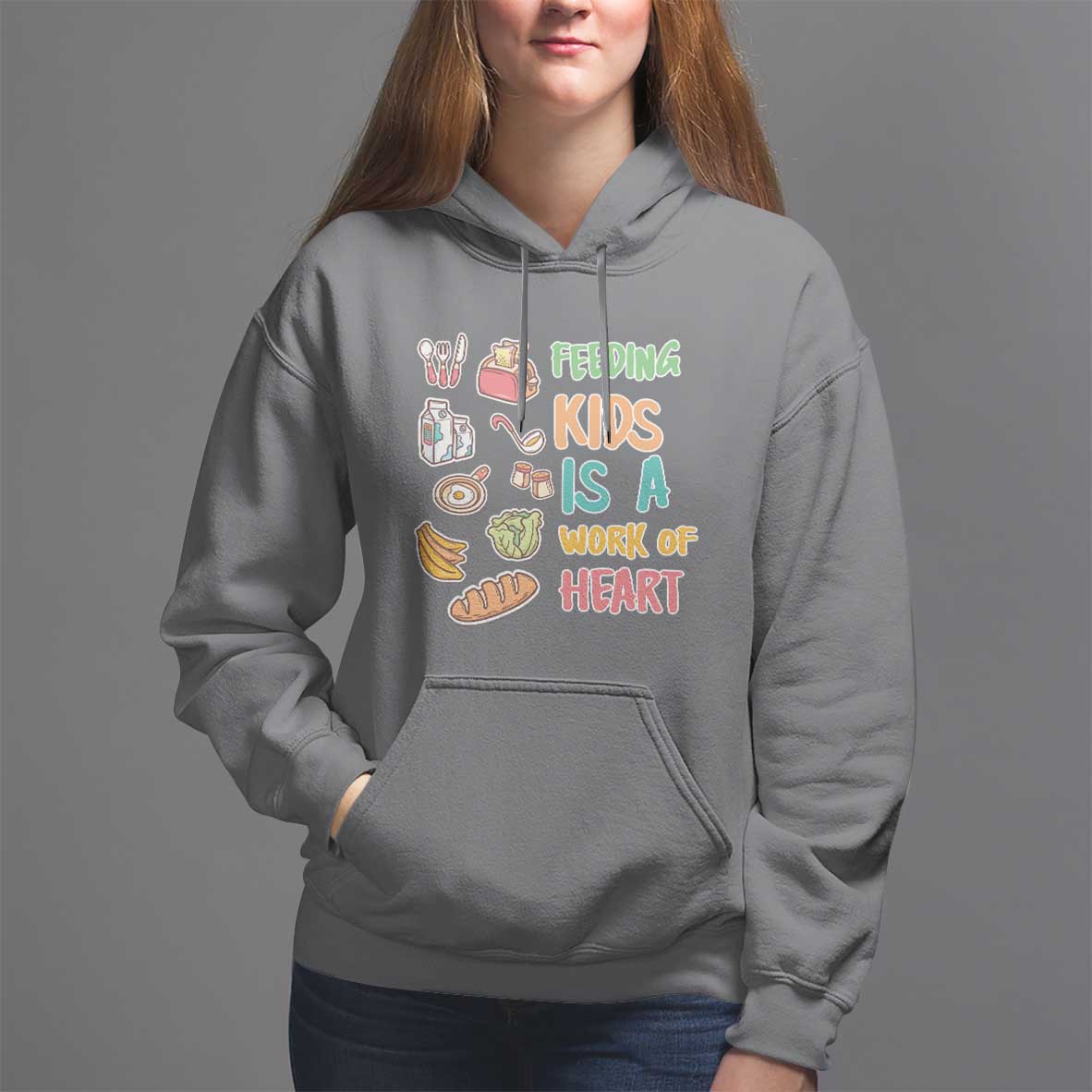 Lunch Lady Hoodie Feeding Kids Is A Work of Heart - Wonder Print Shop