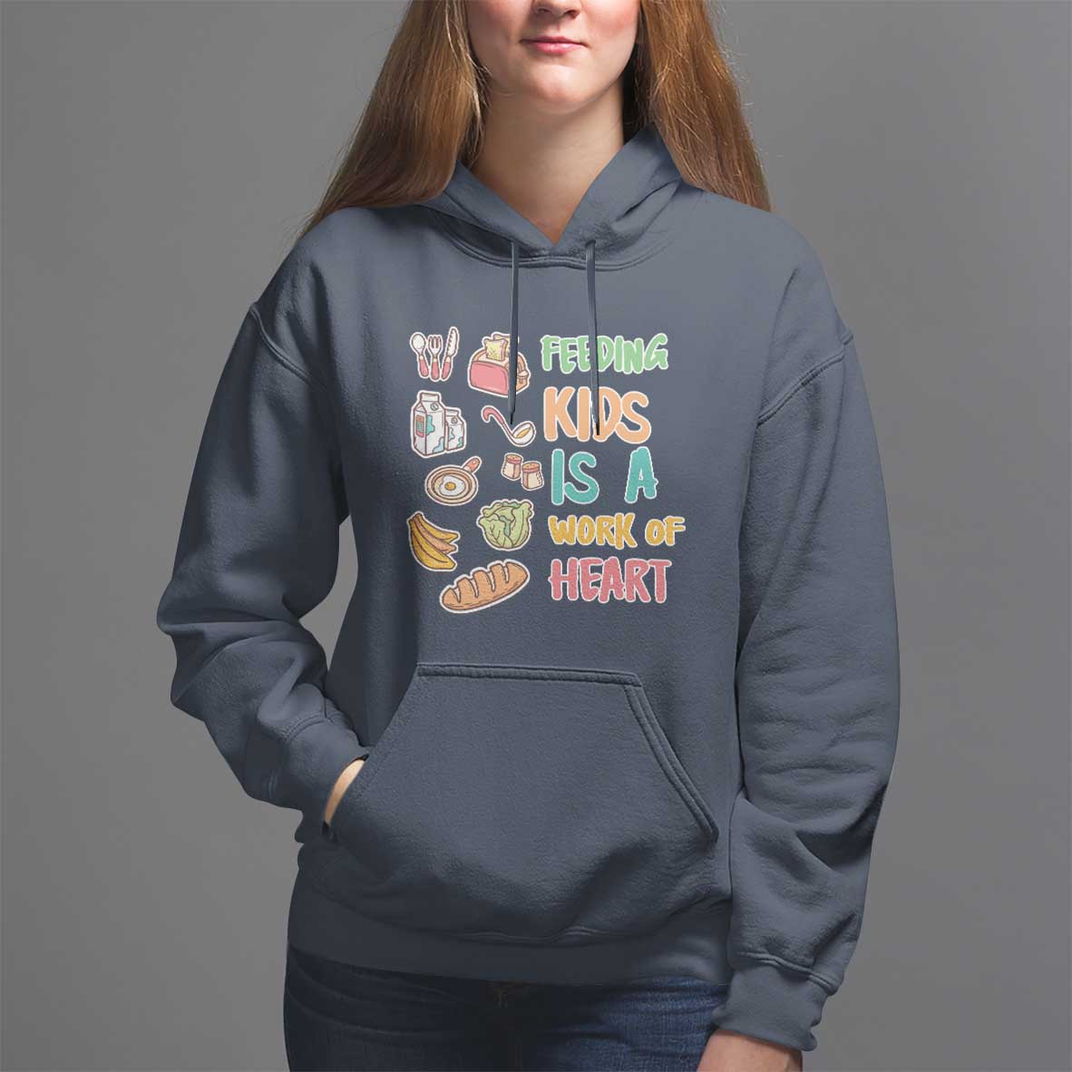 Lunch Lady Hoodie Feeding Kids Is A Work of Heart - Wonder Print Shop