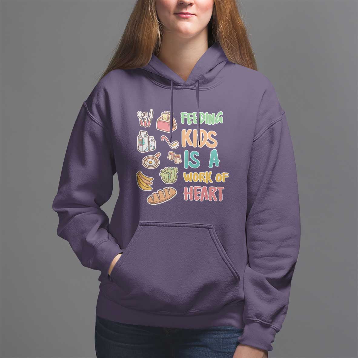 Lunch Lady Hoodie Feeding Kids Is A Work of Heart - Wonder Print Shop