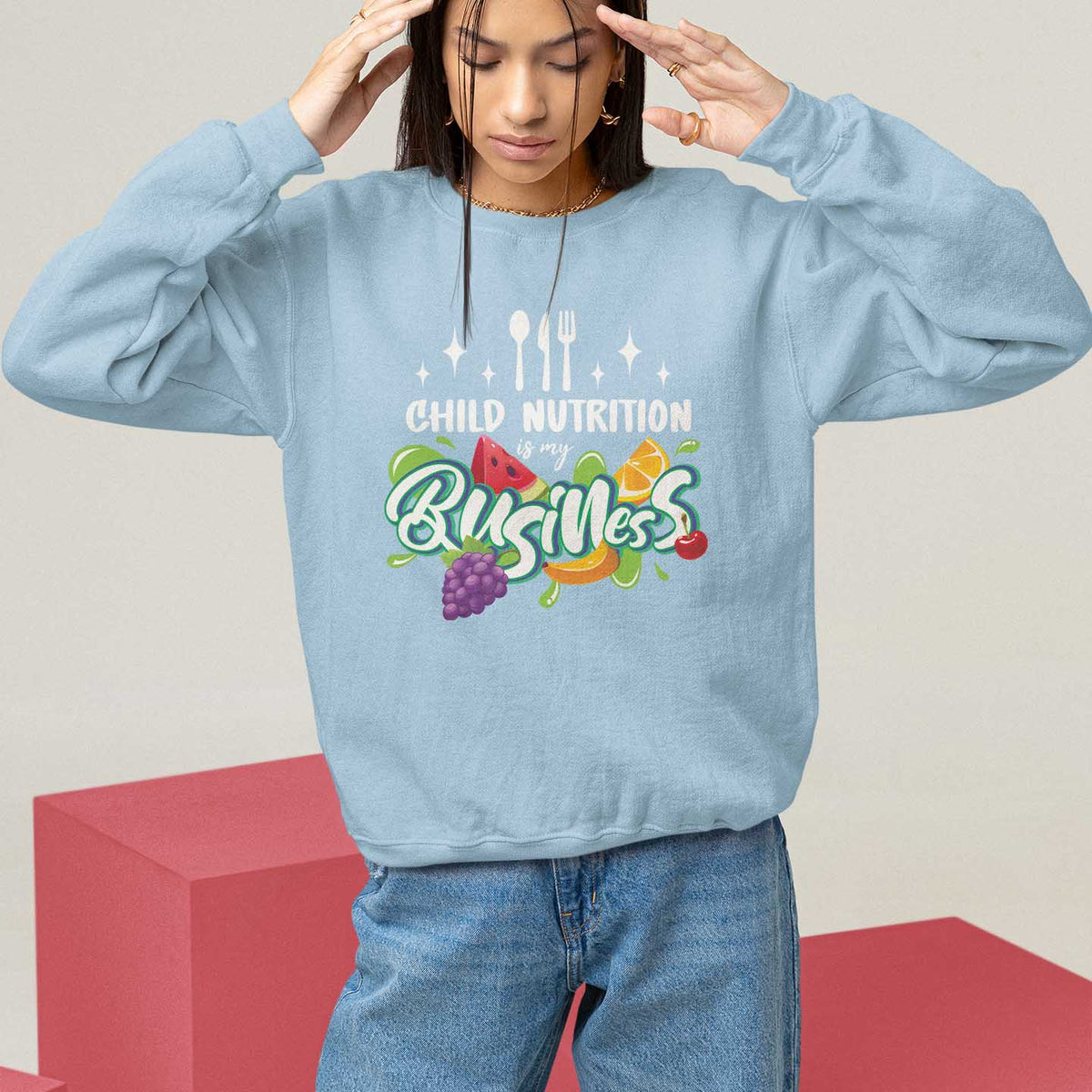 Lunch Lady Sweatshirt Child Nutrition Is My Business - Wonder Print Shop