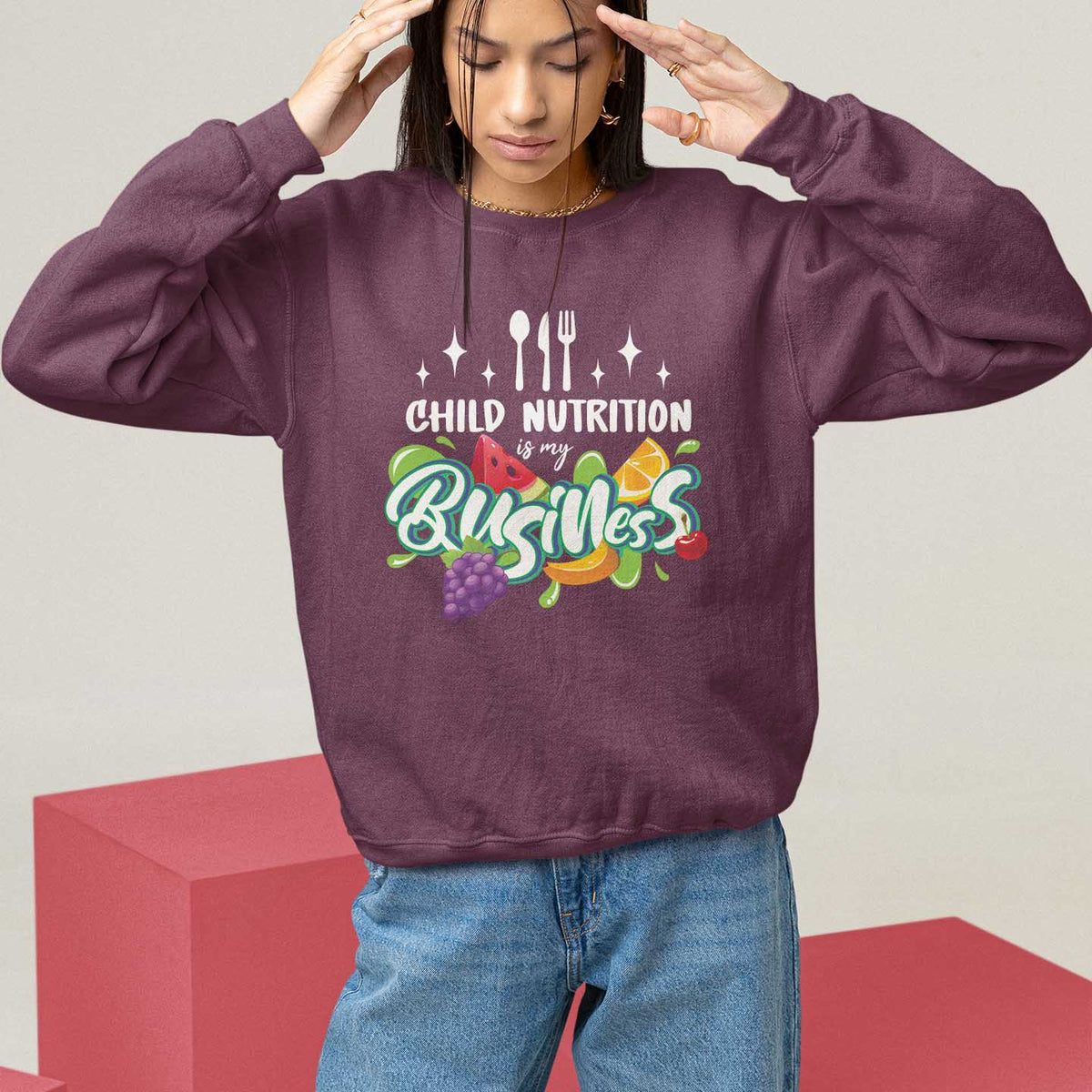 Lunch Lady Sweatshirt Child Nutrition Is My Business - Wonder Print Shop