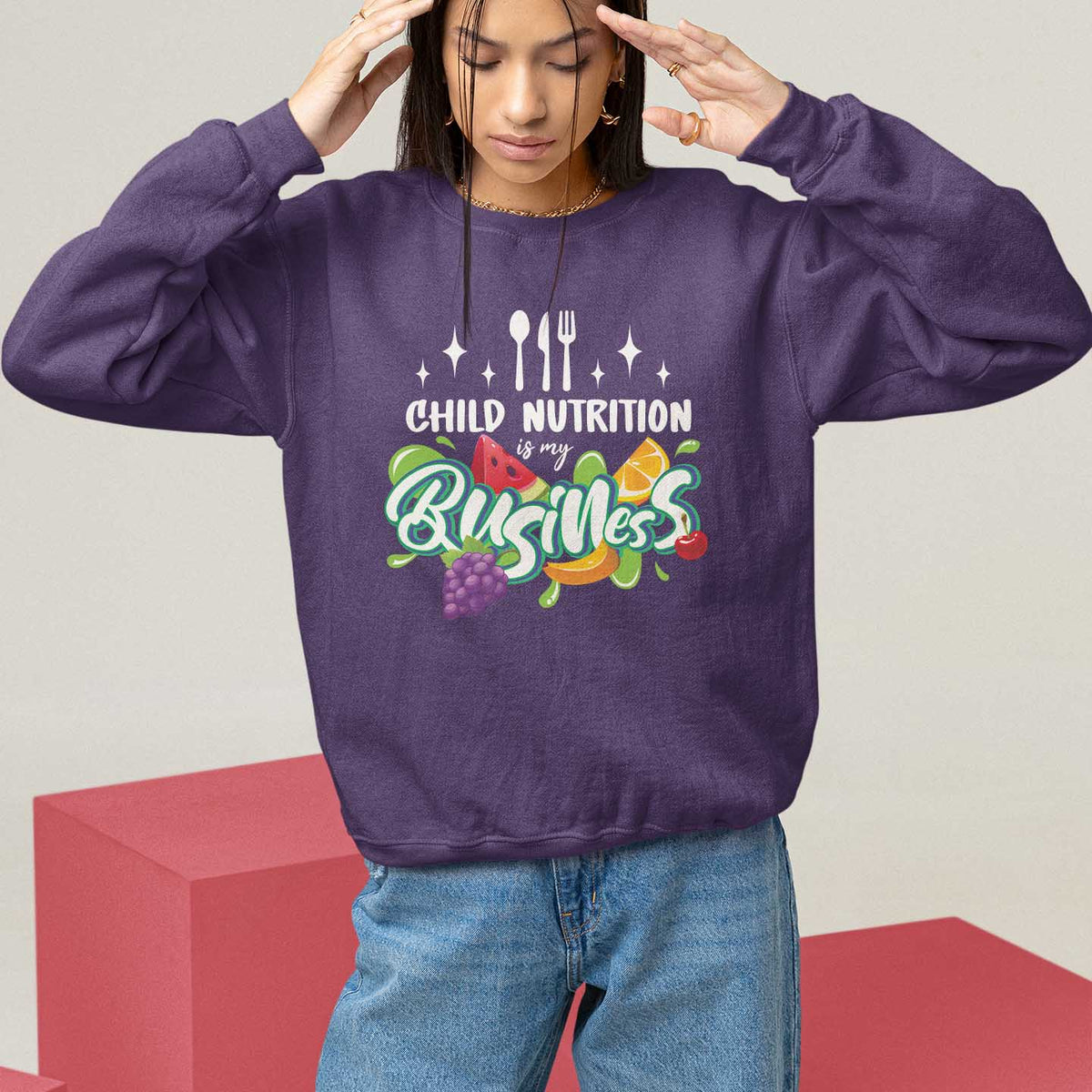Lunch Lady Sweatshirt Child Nutrition Is My Business - Wonder Print Shop