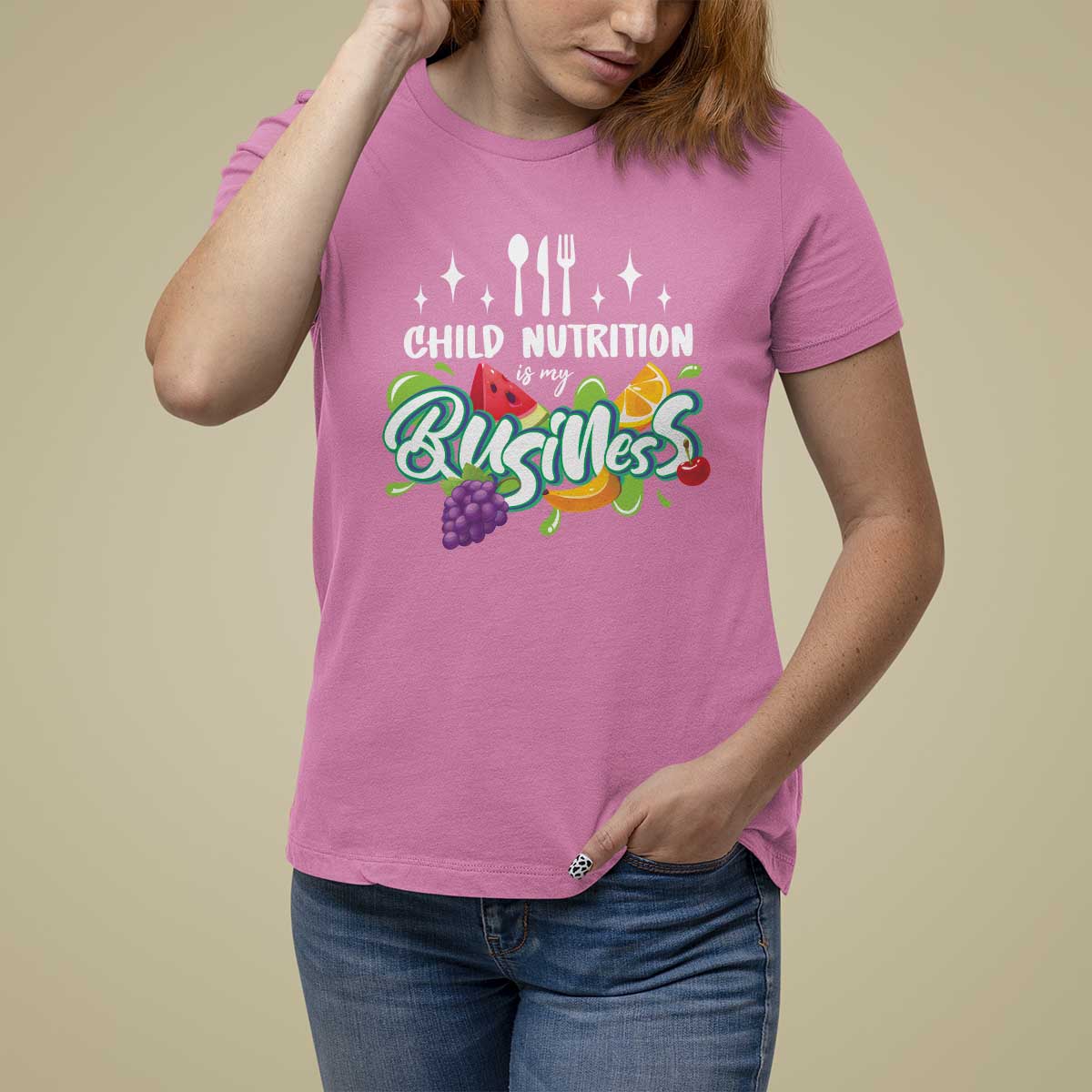 Lunch Lady T Shirt For Women Child Nutrition Is My Business - Wonder Print Shop