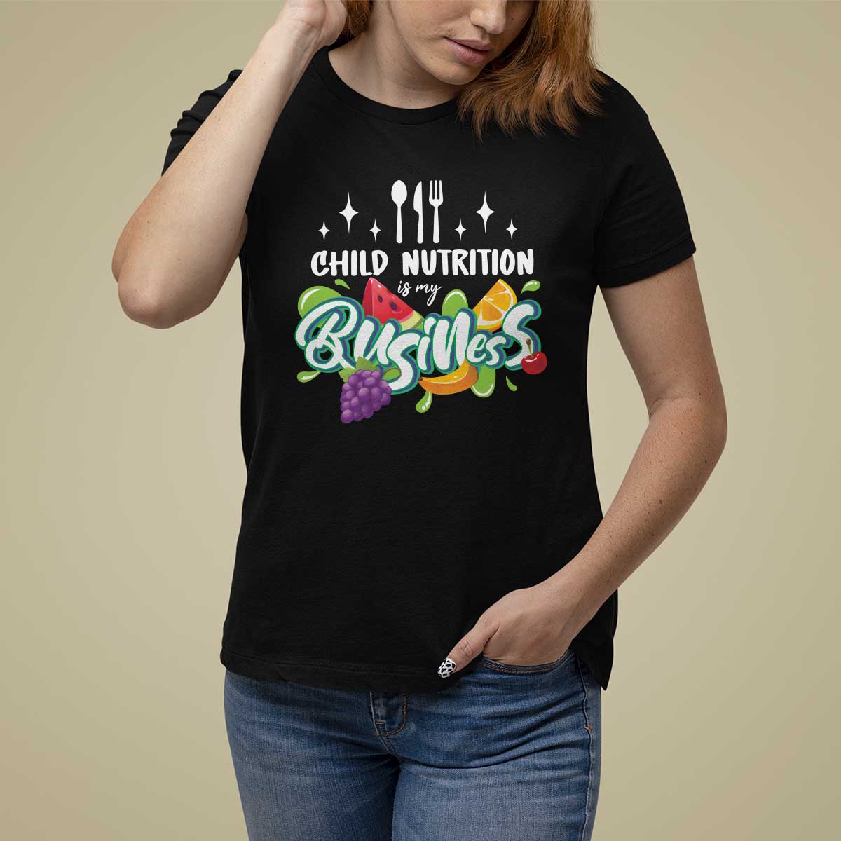 Lunch Lady T Shirt For Women Child Nutrition Is My Business - Wonder Print Shop