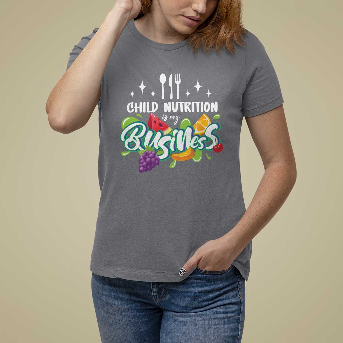 Lunch Lady T Shirt For Women Child Nutrition Is My Business - Wonder Print Shop