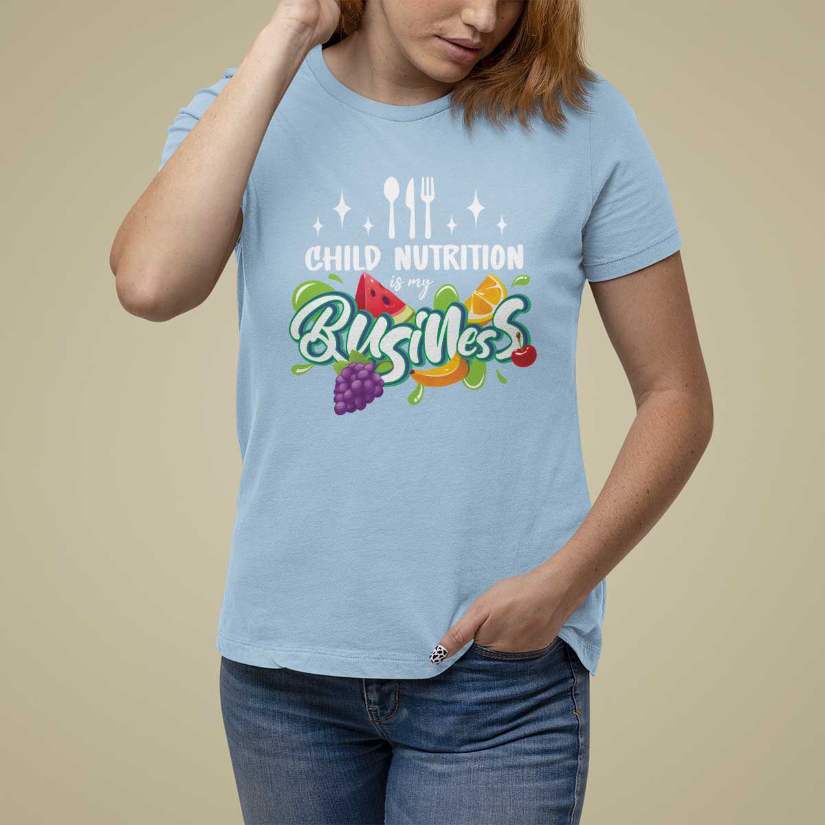 Lunch Lady T Shirt For Women Child Nutrition Is My Business - Wonder Print Shop