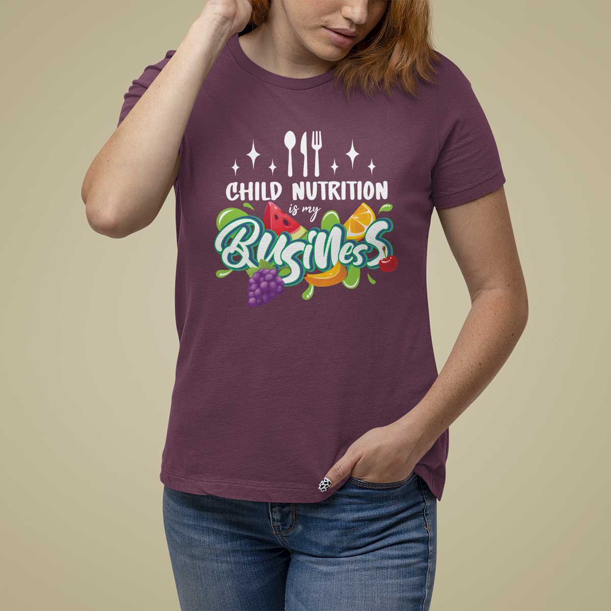 Lunch Lady T Shirt For Women Child Nutrition Is My Business - Wonder Print Shop