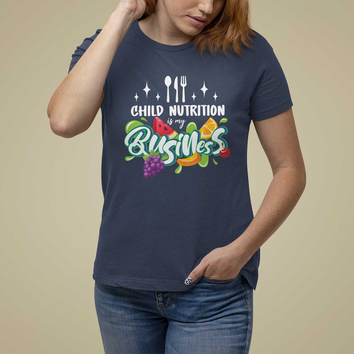 Lunch Lady T Shirt For Women Child Nutrition Is My Business - Wonder Print Shop