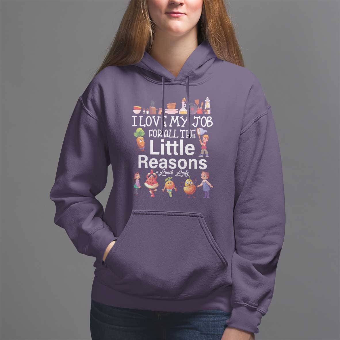 Lunch Lady Hoodie I Love My Job For All The Little Reasons - Wonder Print Shop