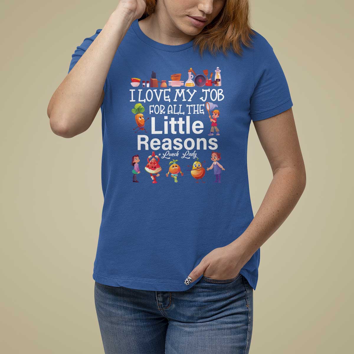 Lunch Lady T Shirt For Women I Love My Job For All The Little Reasons - Wonder Print Shop