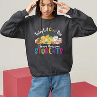Lunch Lady Sweatshirt Today Is A Great Day I Serve Awesome Students - Wonder Print Shop