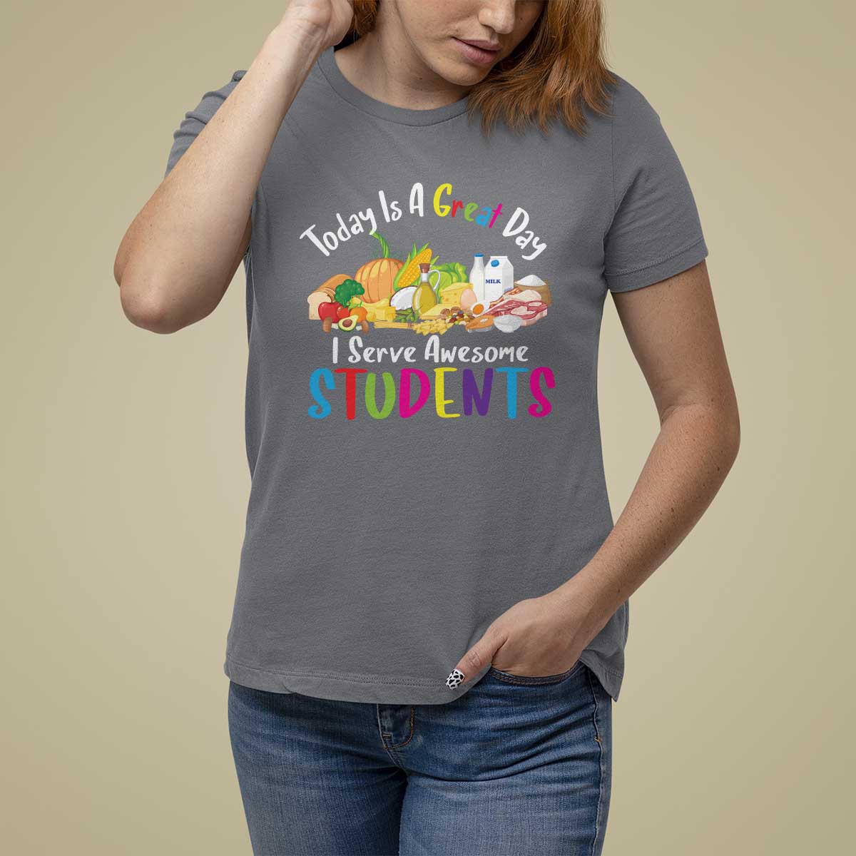 Lunch Lady T Shirt For Women Today Is A Great Day I Serve Awesome Students - Wonder Print Shop