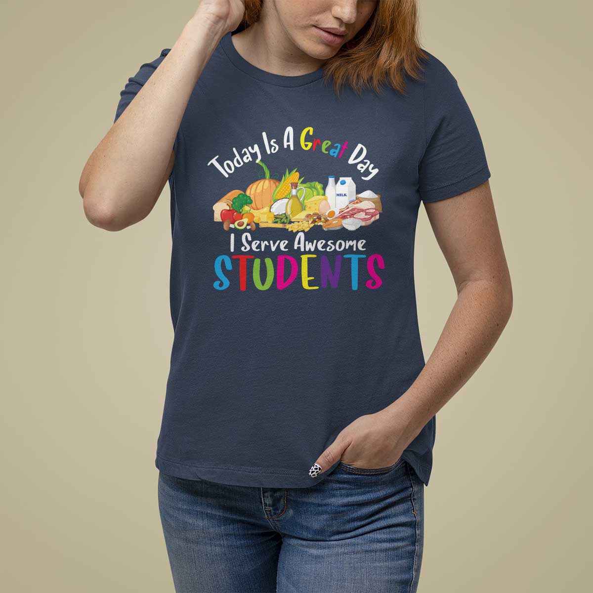 Lunch Lady T Shirt For Women Today Is A Great Day I Serve Awesome Students - Wonder Print Shop